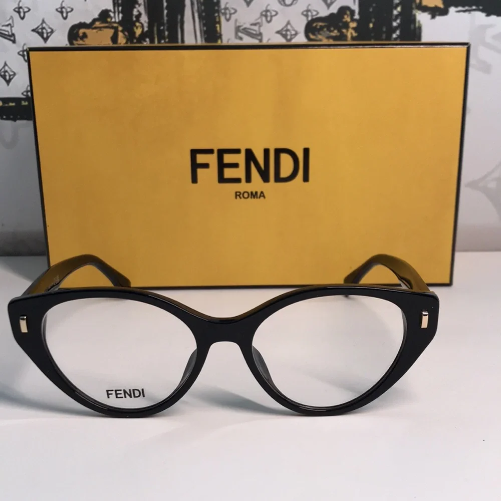 NEW Authentic Fendi FE50020I 001 Cat-Eye Eyeglasses – Shiny Black